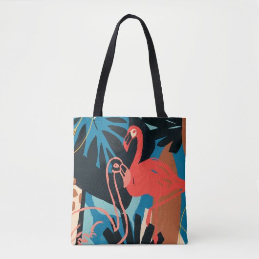 Tote Bag Flamant rose funky (Devant)