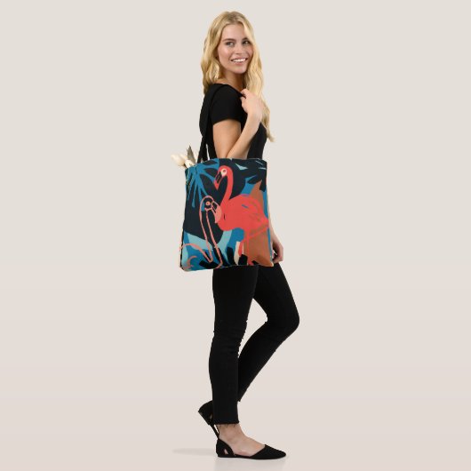 Tote Bag Flamant rose funky (Sur le modèle)