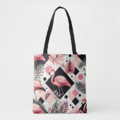 Tote Bag Flamant rose mignon géométrique (Devant)