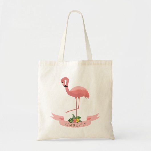 Tote Bag Flamant Rose Mignon Personnalisé  (Devant)