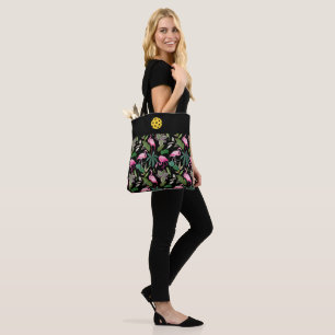 Tote Bag Flamant rose noir fourre-tout