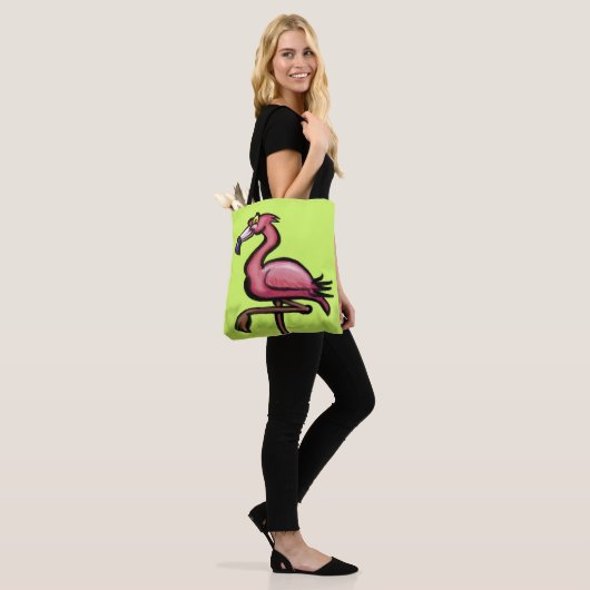 Tote Bag Flamant rose rose (Sur le modèle)