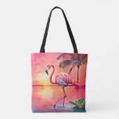 Tote Bag Flamant rose rose (Dos)