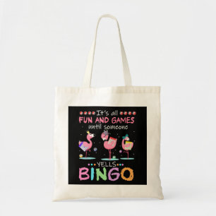 Tote Bag Flamant rose rose Bingo Funny Cadeau Art
