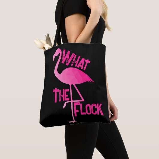 Tote Bag Flamant rose rose chaud géométrique ce que le trou (De près)