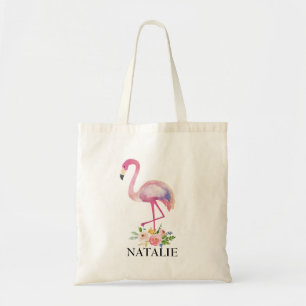 Tote Bag Flamant rose rose Floral Jeunes Fille Cadeau Perso