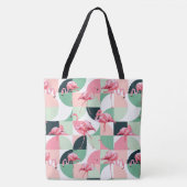 Tote Bag Flamant rose rose moderne Géométrique Girly Chic M (Devant)