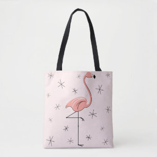 Tote Bag Flamant rose rose partout sur fourre-tout strié