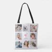 Tote Bag Flamant rose rose tendance | Collage de photos (Dos)