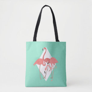Tote Bag Flamant rose trio tropicale
