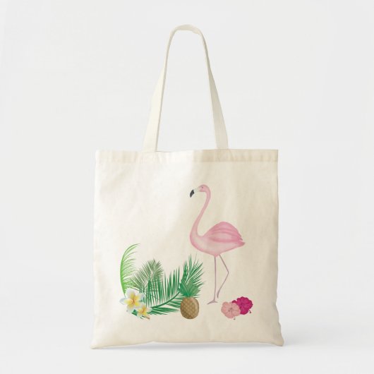 Tote Bag Flamant rose tropical (Devant)