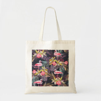 Tote Bag Flamant rose Tropical : Motif sans couture d'été