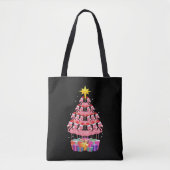 Tote Bag Flamant rose Vilain arbre de Noël Drôle cadeau (Devant)