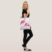 Tote Bag Flamants aquarelles (Sur le modèle)