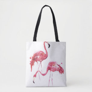 Tote Bag Flamants roses aquarelle, Design élégant.