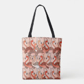 Tote Bag Flamants roses couleur corail (Dos)