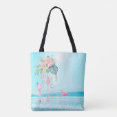 Tote Bag Flamants roses de la mer de bijoux jolis rose (Dos)