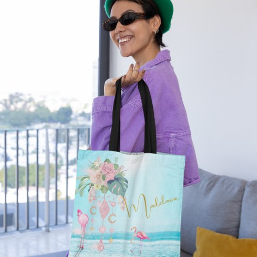 Tote Bag Flamants roses de la mer de bijoux jolis rose