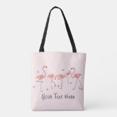 Tote Bag Flamants roses Groupe rose Texte partout sur fourr (Dos)