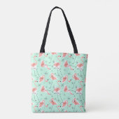 Tote Bag Flamants roses Retro Green Nom sur multi-back (Dos)