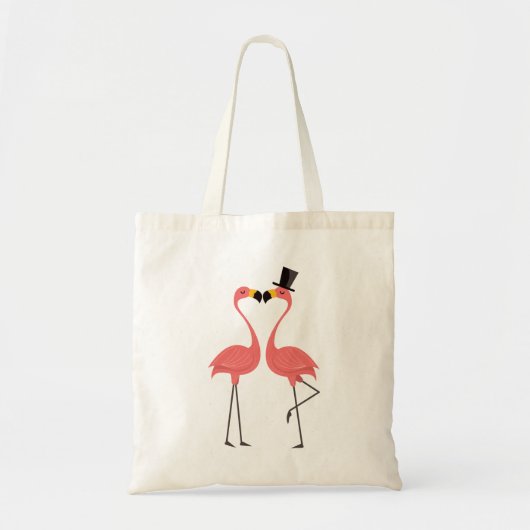 Tote Bag Flamants roses rose tropicale - Mariage, Fête de l (Devant)