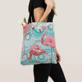 Tote Bag Flamants roses sans soudure motif (De près)