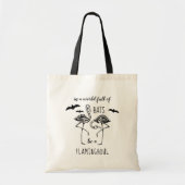 Tote Bag Flaminghoul Bats Flamant rose Skeleton Halloween (Devant)