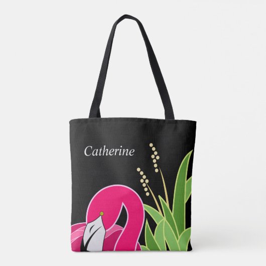 Tote Bag Flamingo Noir (Dos)