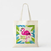 Tote Bag Flamingo rose Position tropicale sur une jambe (Dos)