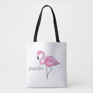 Tote Bag Flamingo Rose Pré-nommé Prépa