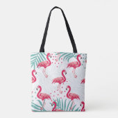 Tote Bag Flamingo tropical et feuille, motif d'été. (Dos)