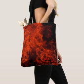 Tote Bag Flamme arrière - plan feu noir chaud (De près)