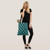Tote Bag Flamme de dégradé de vert de gris bleu (Sur le modèle)