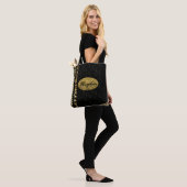Tote Bag Flamme de glam brillant avec noir et or (Sur le modèle)