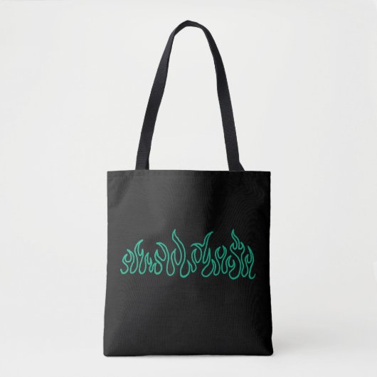 Tote Bag Flammes de feu sarcelle Brûlure Contour (Devant)