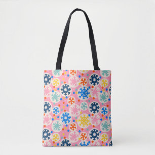 Tote Bag Flammes de neige colorées sur Motif de vacances ro