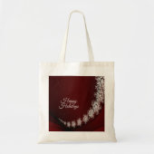 Tote Bag Flammes de neige Cristal de Noël Rouge Rustique (Devant)