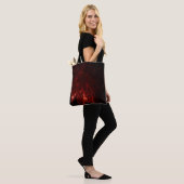Tote Bag Flammes rouges la nuit (Sur le modèle)