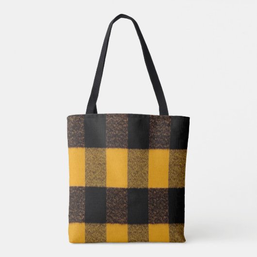 Tote Bag Flannel Buffalo Plaid Texture de la sériole jaune (Dos)