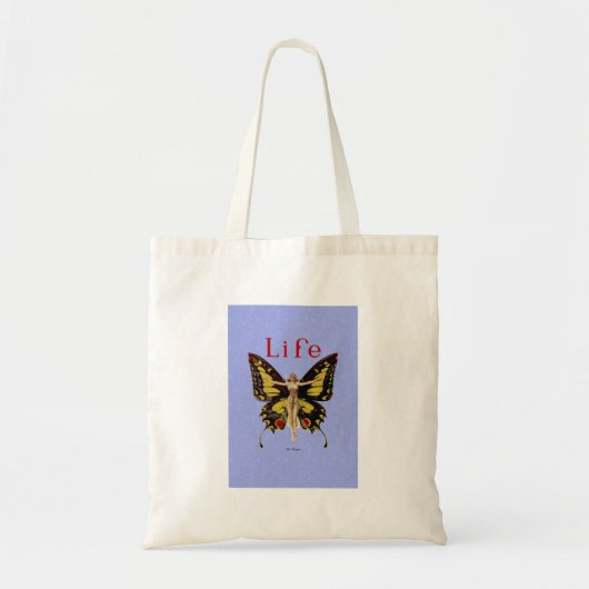 Tote Bag Flapper Butterfly Flying Woman Illustration (Devant)