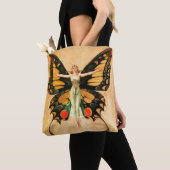 Tote Bag Flapper Butterfly Flying Woman Illustration (De près)