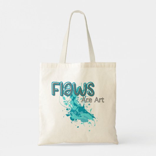 Tote Bag Flaws Are Art – Inspirational Abstract Splash Blue (Dos)