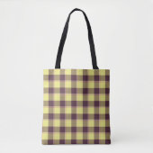 Tote Bag Flax and Livid Brown Plaid Yellow (Devant)