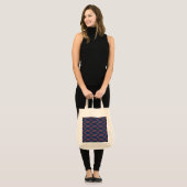 Tote Bag Flèche à deux tons gras Chevron Bleu foncé rose (Devant (modèle))