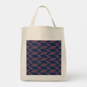 Tote Bag Flèche à deux tons gras Chevron Bleu foncé rose (Dos)