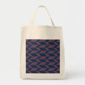 Tote Bag Flèche à deux tons gras Chevron Bleu foncé rose (Devant)