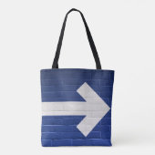 Tote Bag Flèche blanche peinte sur mur de briques (Dos)