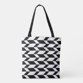 Tote Bag Flèche Chevron Gras Deux Tons Bleu Noir & Blanc (Dos)
