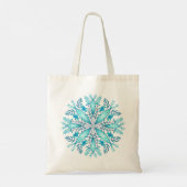 Tote Bag Flèche de neige bleu turquoise en hiver (Dos)