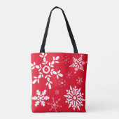 Tote Bag Flèche de neige rouge et blanc (Dos)